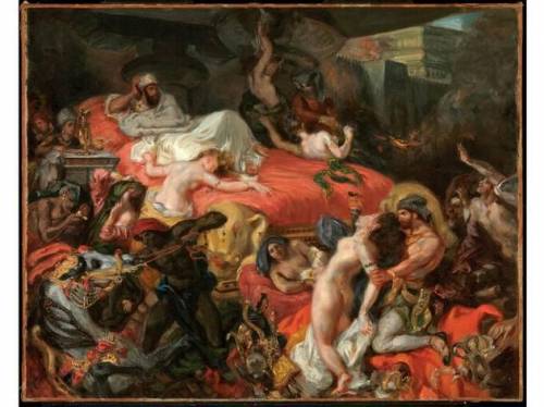 -Compare and contrast David's the Death of Socrates with Delacroix's The death of Sardanapalus.