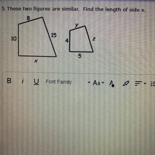 Please help! Find the length of x