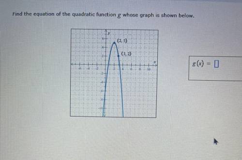 Find the equation of the quadratic function g whose graph is shown below.
(2,5)
(3, 2)