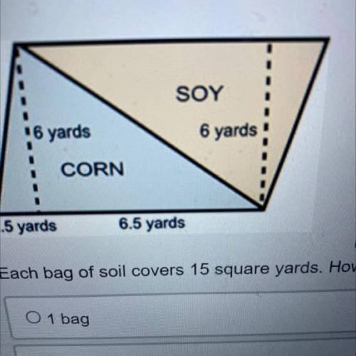 (05.02)A farmer has decided to divide his land area in half in order to plant soy and com. Calculat