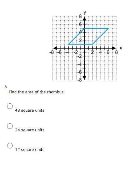 Find the area of a rhombus.