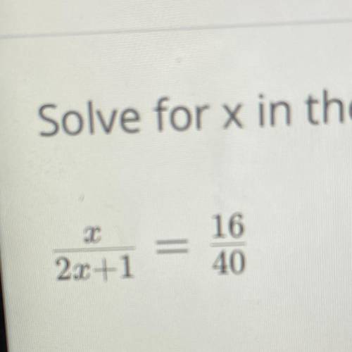 Solve for X in the proportion below please help !!!