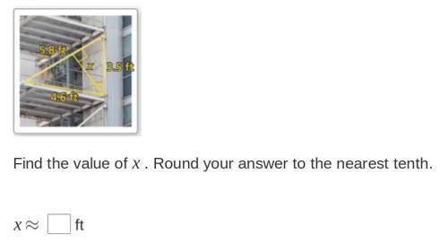 Find the value of x. Round your answer to the nearest tenth.