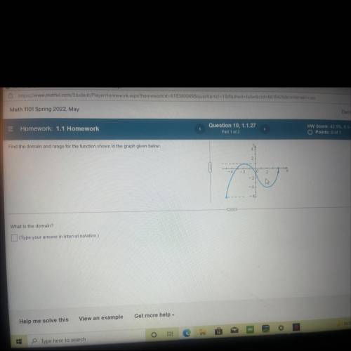 Two part question the first one how do I find the domain and range of the graph