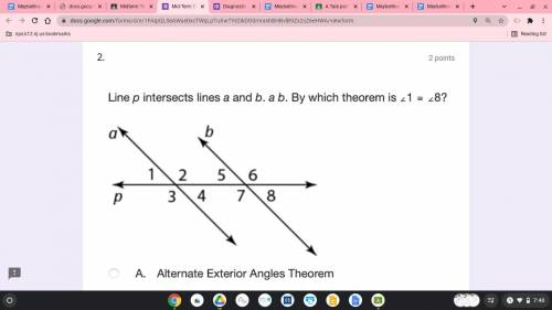 By which theorem is angle 1 is c congruent with angle 8