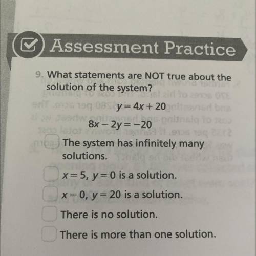 9. What statements are NOT true about the
solution of the system?