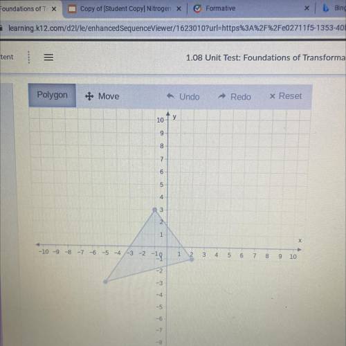 Graph the image of the given triangle, translated 4 units to the right and 5 units down.

Select t
