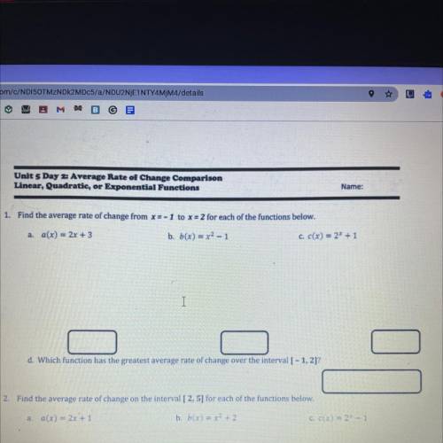 can anyone please help me I am struggling?? It’s 9th grade algebra 1 average rate of change compari