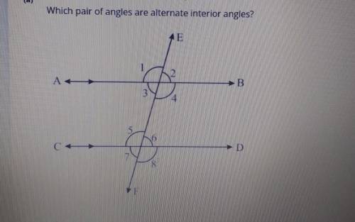 Which pair of angles are alternate interior angles?