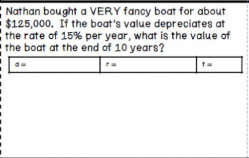 Nathan bought a VERY fancy boat for about $125,000. If the boat's value depreciates at the rate of