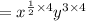 = x^{\frac{1}{2} \times 4}y^{3 \times 4}