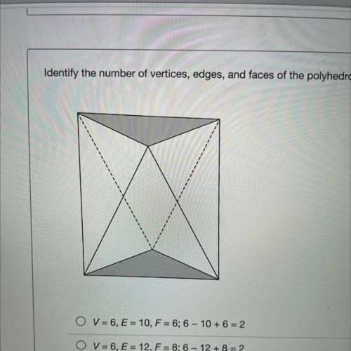 Identify the number of vertices, edges, and faces of the polyhedron. Use your results to verify Eul