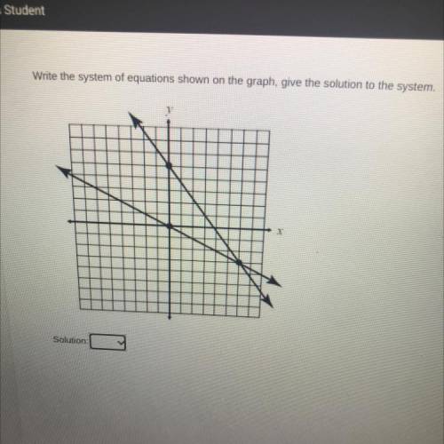 Write the system of equations shown on the graph, give the solution to the system.

Solution
(3-6)