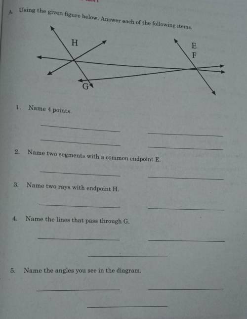 A. Using the given figure below. Answer each of the following items. Help me pls