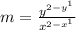 m=\frac{y^{2-y^{1} } }{x^{2-x^{1} } }