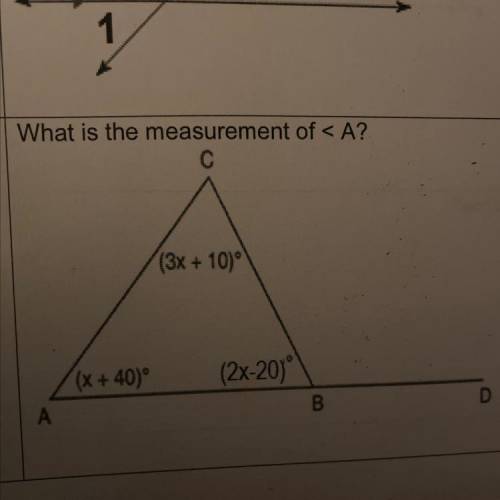 Measure of angle A ?