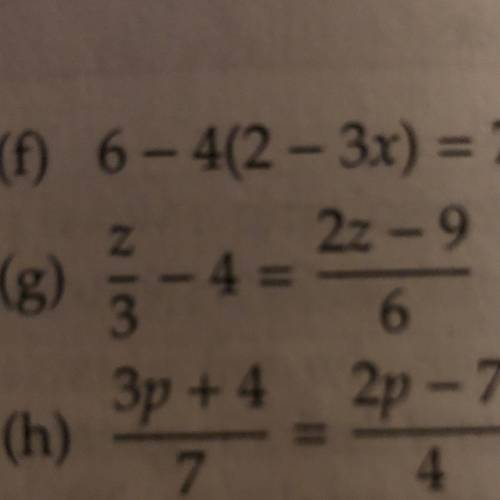 Please do G. Solve for z