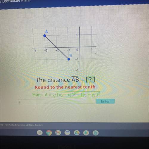 The distance ab =? 
round to the nearest tenth