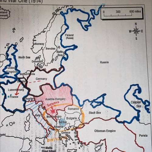 11. Find the area on the border of Russia that has two wavy dotted lines. This is the Eastern Front