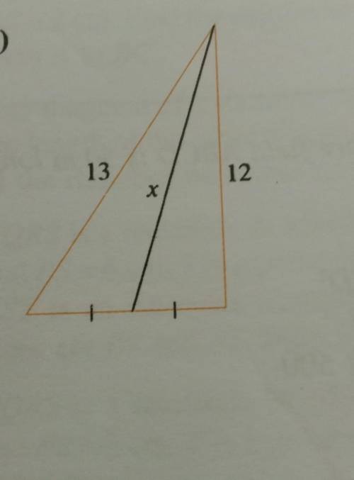 Calculate the value of x in each case