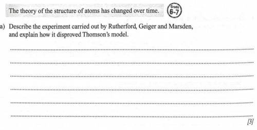 I need help with this 3 mark question on atoms