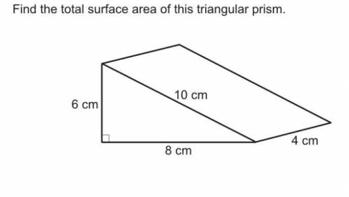 Find the total surface area of a triangular prims
