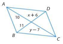 Use parallelogram ADCB to solve for x and y.