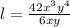 l=\frac{42x^{3}y^{4}}{6xy}