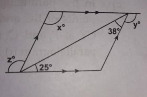Find the value of x,y,z