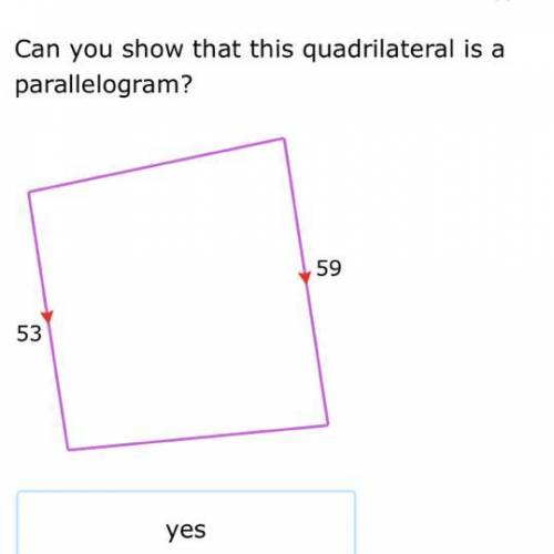 Can you show that this quadrilateral is a
parallelogram?