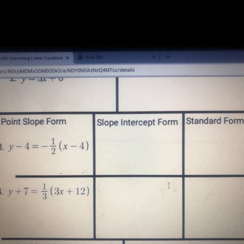 Slope intercept form and standard form