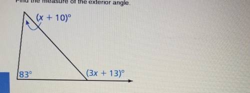 Find the measure of the exterior angle