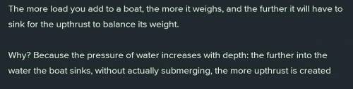 A ship sinks in water when extra load is added to it why?
