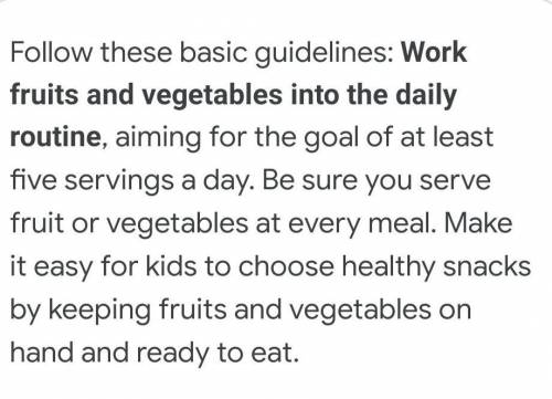 Children can build healthy eating habits by