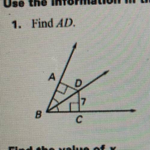 Use the information in the diagram to find the measures: Find AD