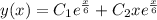 y(x)=C_1e^{\frac{x}{6}}+C_2xe^{\frac{x}{6}}