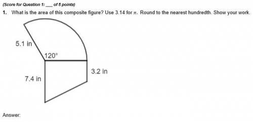 50 POINTS

(Score for Question 1: _ of 5 points)
1. What is the area of this composite figure? Use