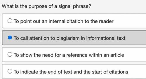 What is the purpose of a signal phrase? (90 POINTS) PLS HURRYYY