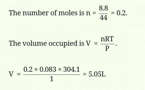 If I have 8.5 moles of gas at a temperature of 83 °C, and a volume of 100.0 liters, what is the pres
