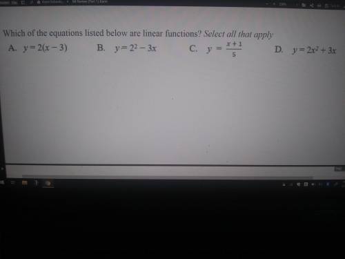 Which ones are linear functions and why