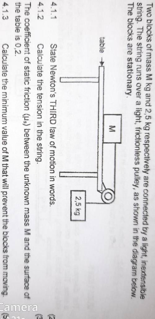 Need help please!!! How do you calculate the value of Block M.Newton's 3rd Law Question

TO ALL T