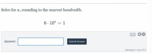 Solve for x, rounding to the nearest hundredth.