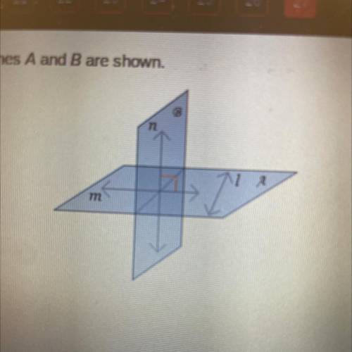 Planes A and B are shown.

If a new line, p, is drawn parallel to line I, which
statement is true?