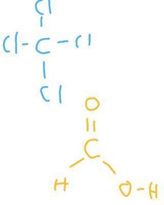 the structural formula for tetrachloromethane and methanoic acid are shown in figure 3.38 if a bott