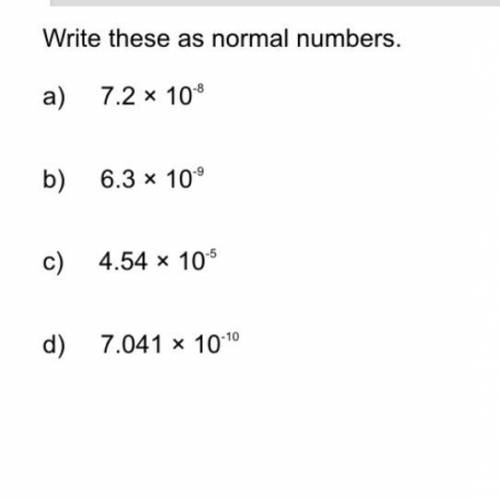 Write theses as normal numbers