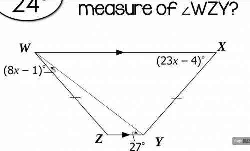Please Help ASAP! What is the measure of Angle WZY