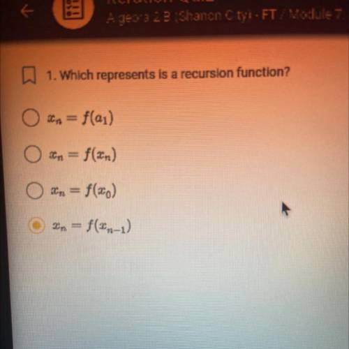 Which represents is a recursion function?