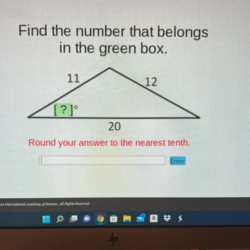 The angle of the green box