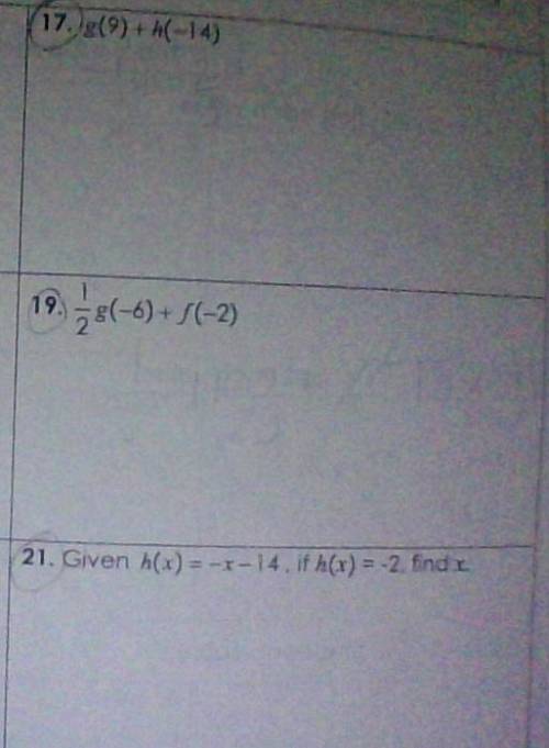 Function Notation & Evaluating Functions Homework 4. Only have these 3 problems left. Thank you