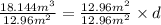 \frac{18.144 {m}^{3} }{12.96 {m}^{2} }  =  \frac{12.96 {m}^{2} }{12.96 {m}^{2} }  \times d
